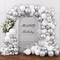 105pcs White and Silver Confetti Balloons Garland Kit, White Metallic Silver and Silver Confetti Party Balloons for Birthday, Graduation, Wedding Party Decoration